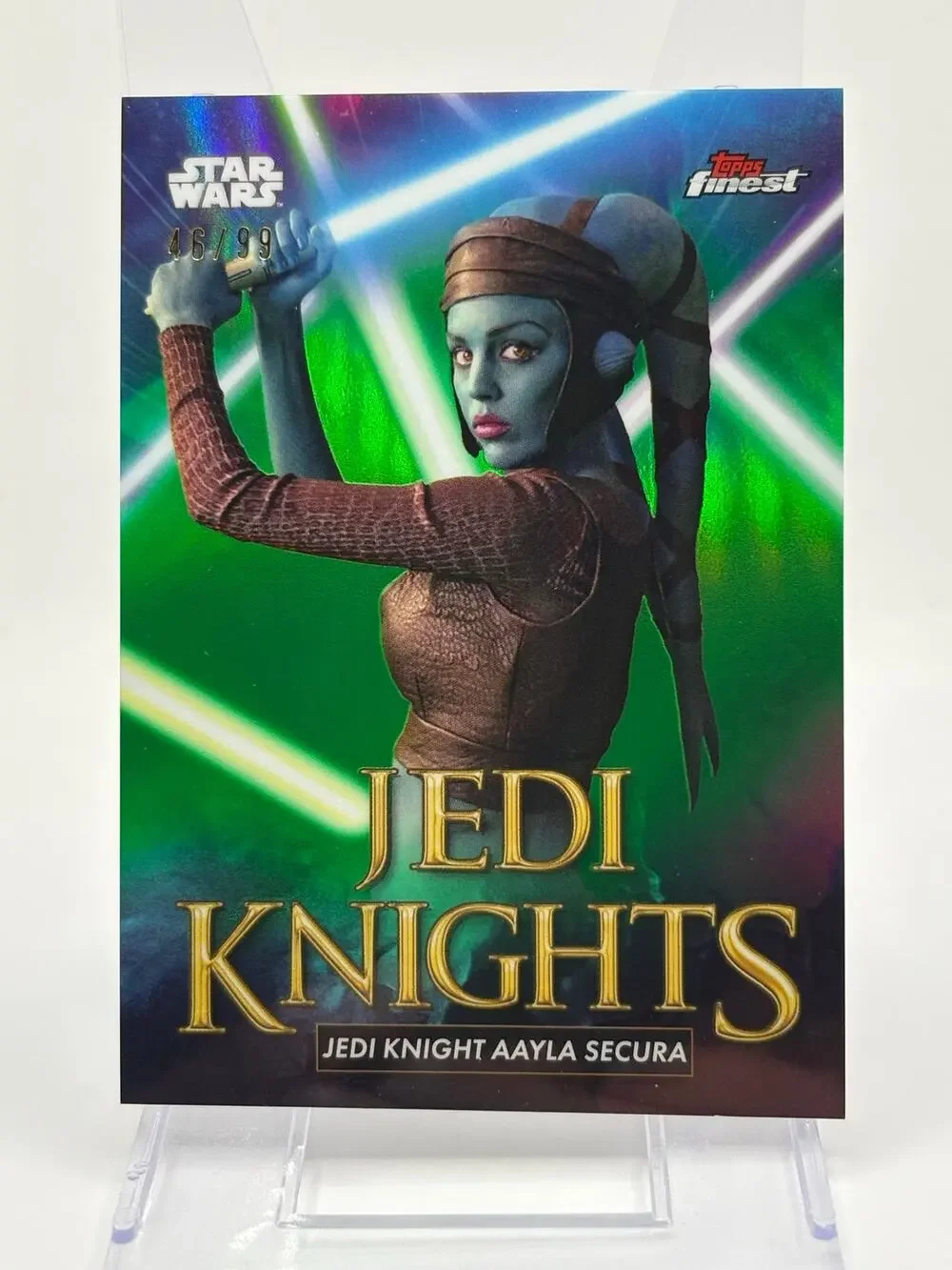 2025 Topps Star Wars Aayla Secura Jedi Knights Green Refractor 46/99 SP